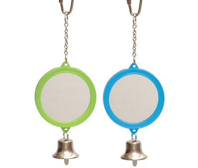 Bird Mirror Round With Bell Small 