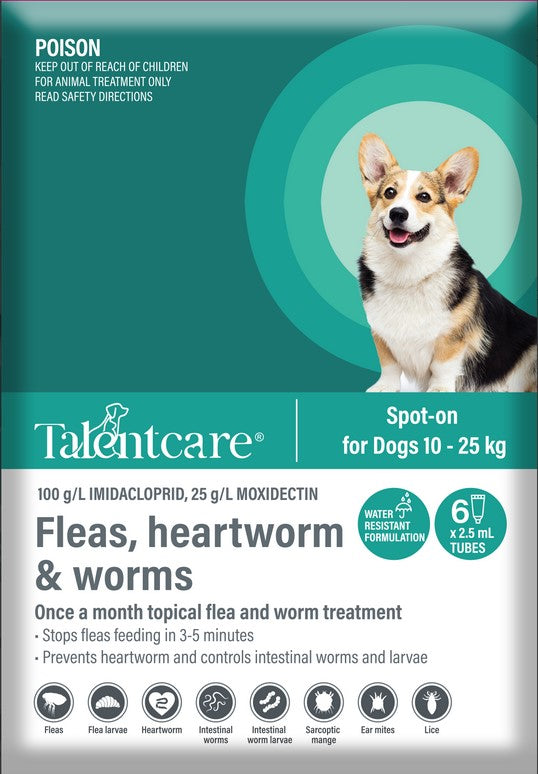 Talentcare Spot On Dog 10kg-25kg 3 Pack-Ascot Saddlery-Ascot Saddlery