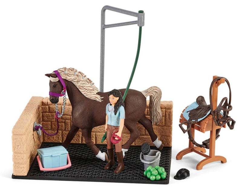 Schleich Accessory Washing Area With Horse Club Emily & Luna