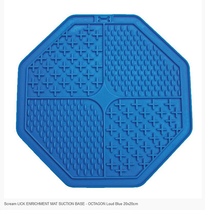 Lick Mat Scream Octagon Suction Base Blue