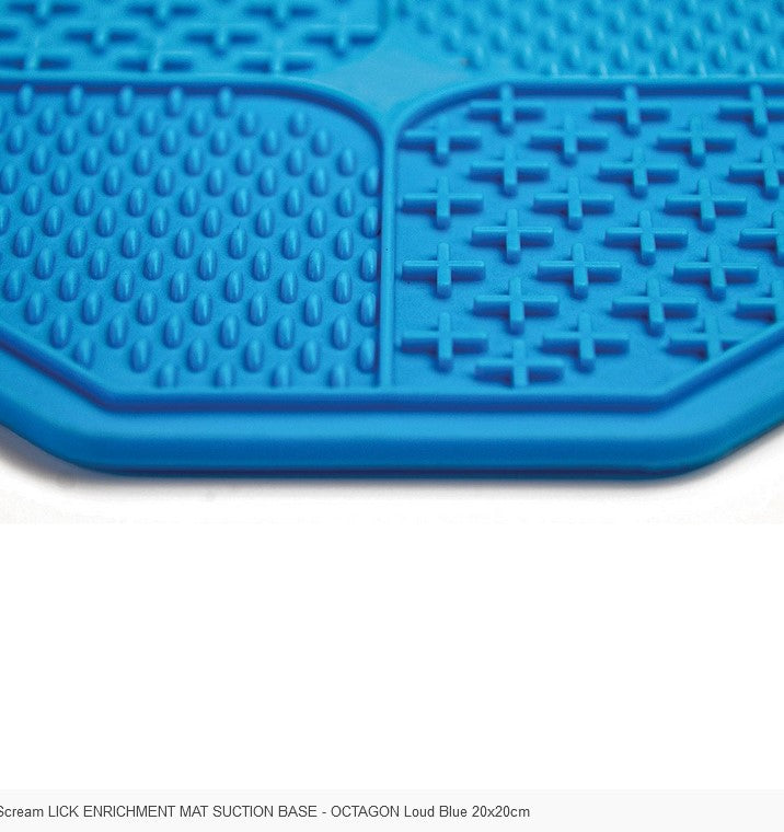 Lick Mat Scream Octagon Suction Base Blue