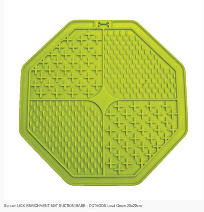 Lick Mat Scream Octagon Suction Base Green