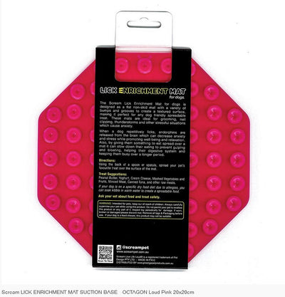 Lick Mat Scream Octagon Suction Base Pink