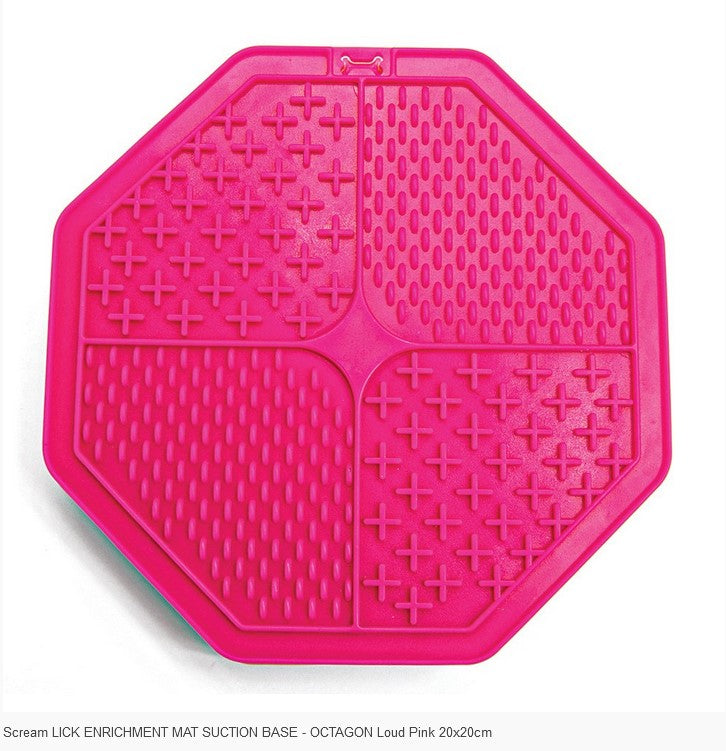 Lick Mat Scream Octagon Suction Base Pink