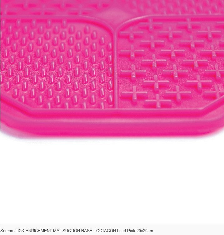 Lick Mat Scream Octagon Suction Base Pink