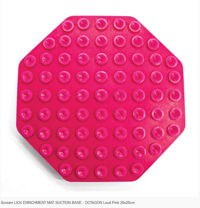 Lick Mat Scream Octagon Suction Base Pink