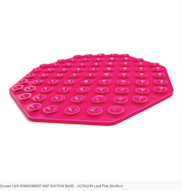 Lick Mat Scream Octagon Suction Base Pink