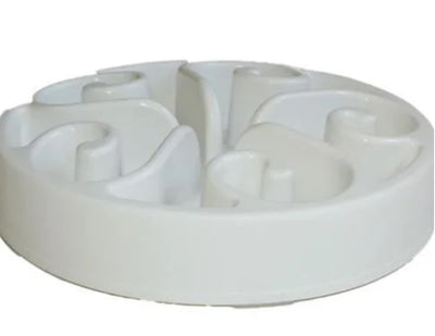 Bowl Slow Feed K9 Curl Pattern White Small