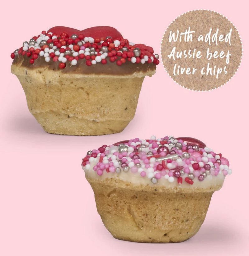 Kazoo Treat Dog Fun Cupcake Duo Hearts