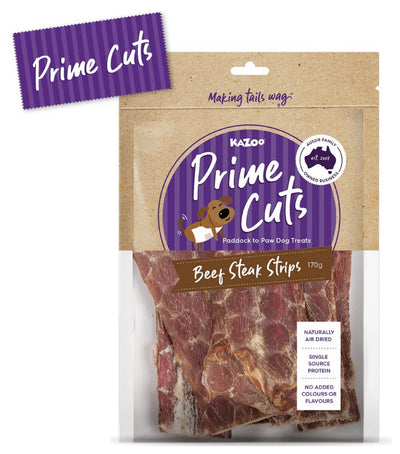 Kazoo Treat Dog Prime Cuts Beef Steak Strips 170gm