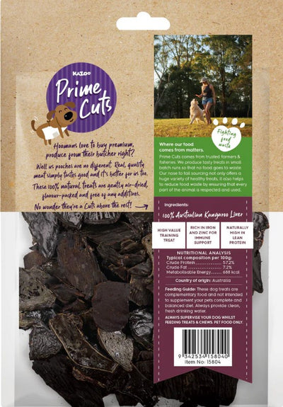 Kazoo Treat Dog Prime Cuts Kangaroo Liver Chips 100gm