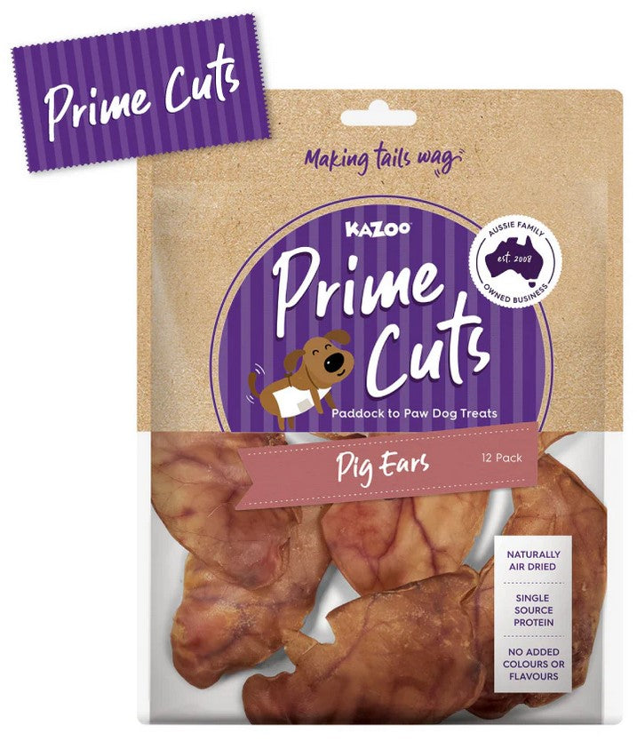 Kazoo Treat Dog Prime Cuts Pig Ears 12pack