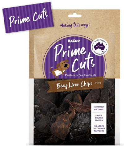 Kazoo Treat Dog Prime Cuts Beef Liver Chips 500gm