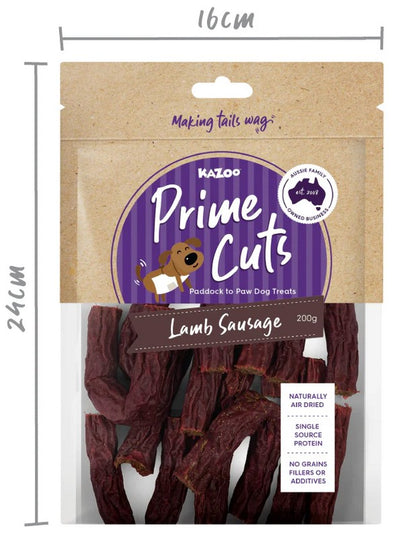 Kazoo Treat Dog Prime Cuts Lamb Sausage 200gm