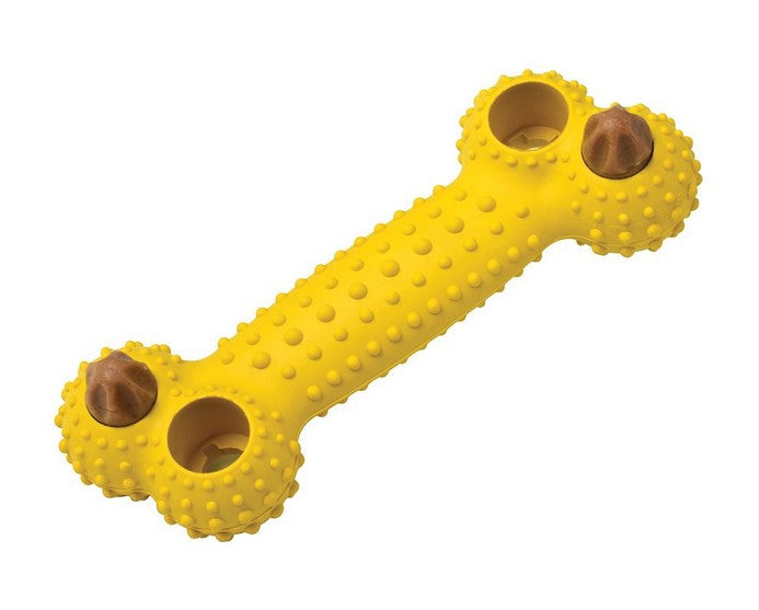 Ruff Play Dog Toy Yummy Bites Bone Yellow