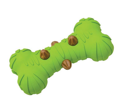 Ruff Play Dog Toy Yummy Bites Bone Green