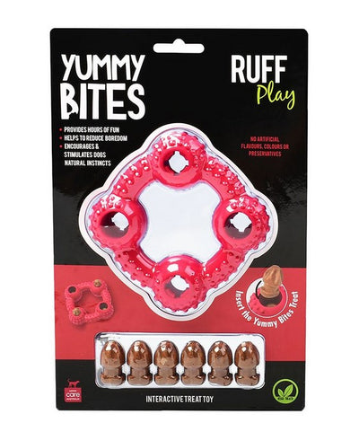 Ruff Play Dog Toy Yummy Bites Ring Red