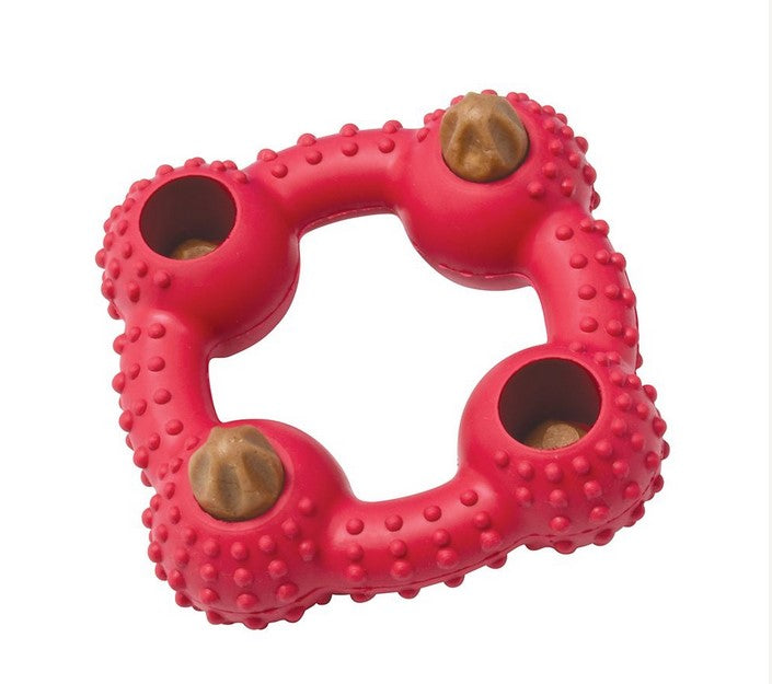 Ruff Play Dog Toy Yummy Bites Ring Red