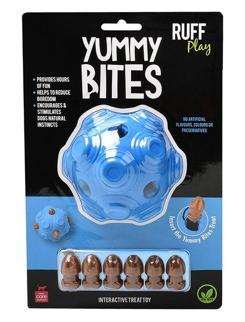 Ruff Play Dog Toy Yummy Bites Ball Blue