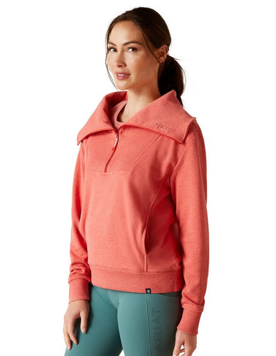 Sweatshirt Ariat Fern 1/2 Zip S24 Heathered Baked Apple Ladies [:xs]