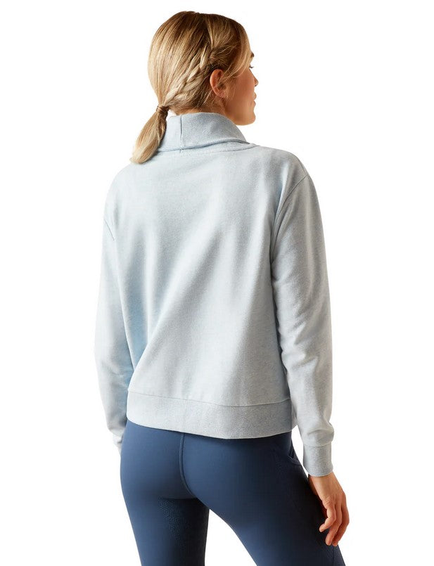 Sweatshirt Ariat Fern 1/2 Zip S24 Heathered Glacier Lake Ladies [:xs]