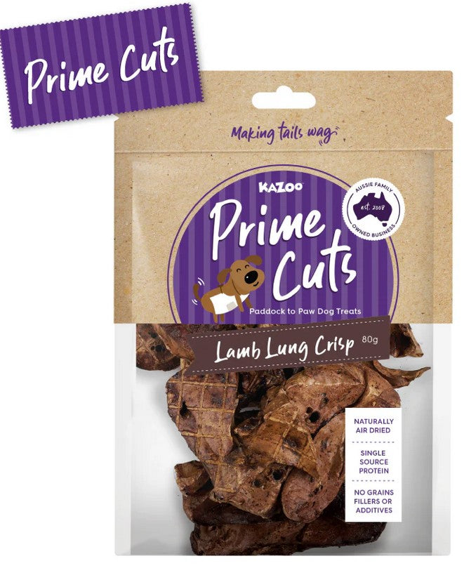 Kazoo Treat Dog Prime Cuts Lamb Lung Crisp 80gm