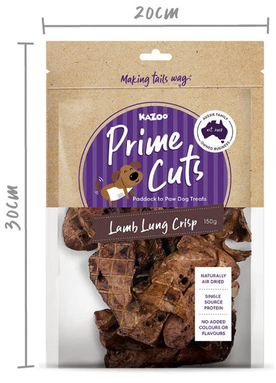 Kazoo Treat Dog Prime Cuts Lamb Lung Crisp 150gm