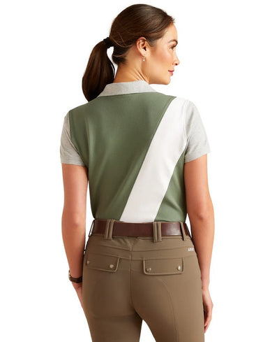 Polo Top Ariat Taryn Short Sleeve S24 Duck Green Ladies [:extra Small]