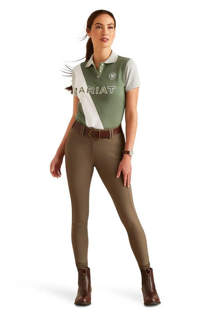 Polo Top Ariat Taryn Short Sleeve S24 Duck Green Ladies [:extra Small]