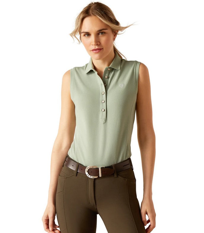 Polo Top Ariat Prix 2.0 Sleeveless S24 Lily Pad Ladies [:extra Small]