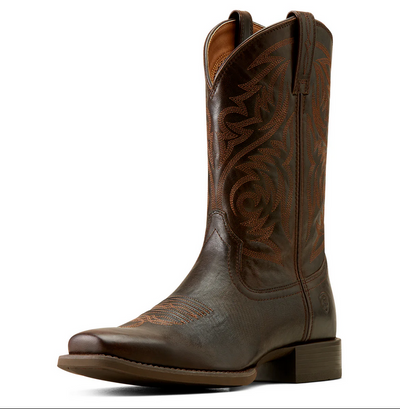 Western Boots Ariat Herdsman Square Toe  Burnished Chocolate  Mens [:8.0]