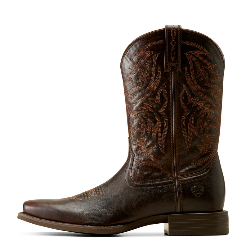 Western Boots Ariat Herdsman Square Toe  Burnished Chocolate  Mens [:8.0]