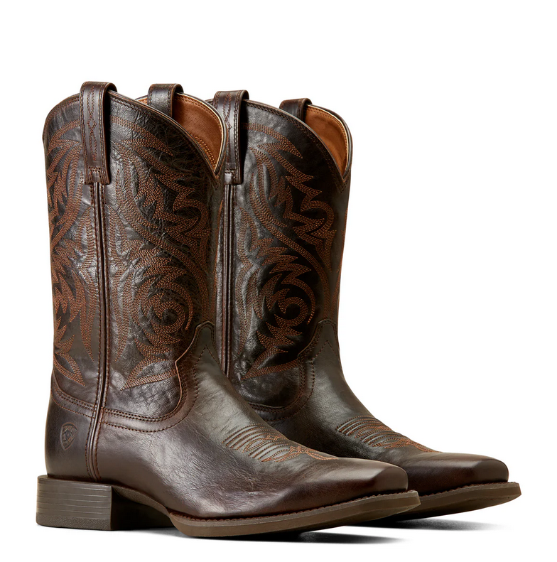 Western Boots Ariat Herdsman Square Toe  Burnished Chocolate  Mens [:8.0]