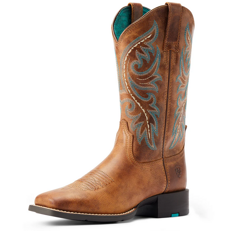 Western Boots Ariat Round Up Back Zip Desert Sand Ladies [:7.0]