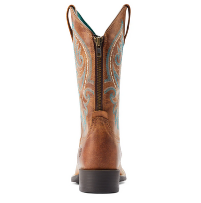 Western Boots Ariat Round Up Back Zip Desert Sand Ladies [:7.0]