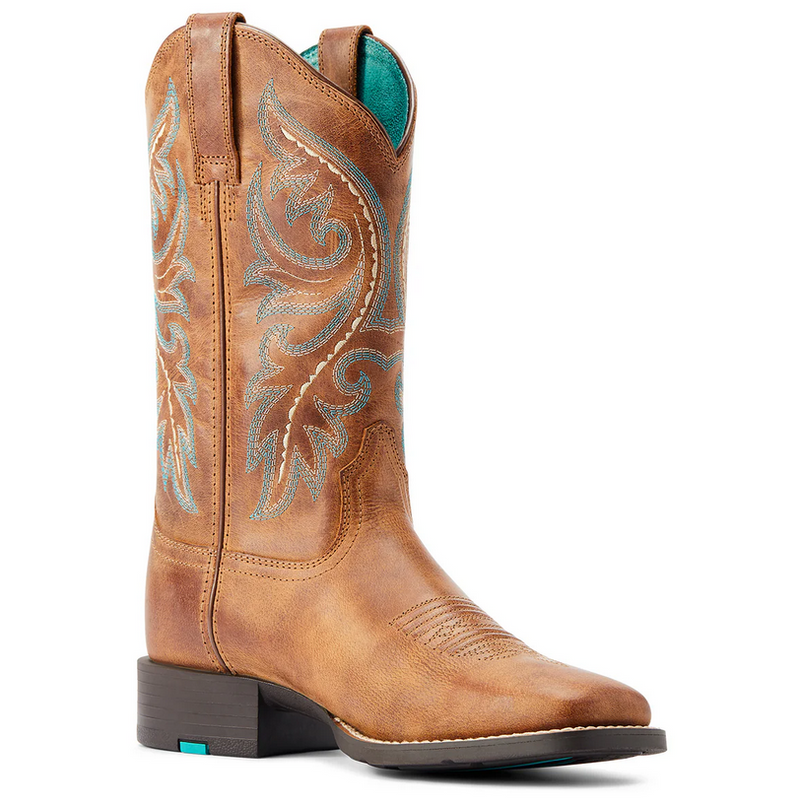 Western Boots Ariat Round Up Back Zip Desert Sand Ladies [:7.0]