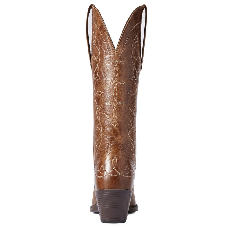 Western Boots Ariat Heritage D Toe Stretch Fit Dark Tan Ladies [:7.0]