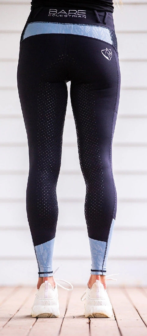 Bare Equestrian Performance Riding Tights Ice Blue