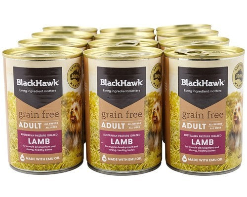 Blackhawk Dog Wet Grainfree Lamb 400gm Slab Of 12-Dog Food-Ascot Saddlery