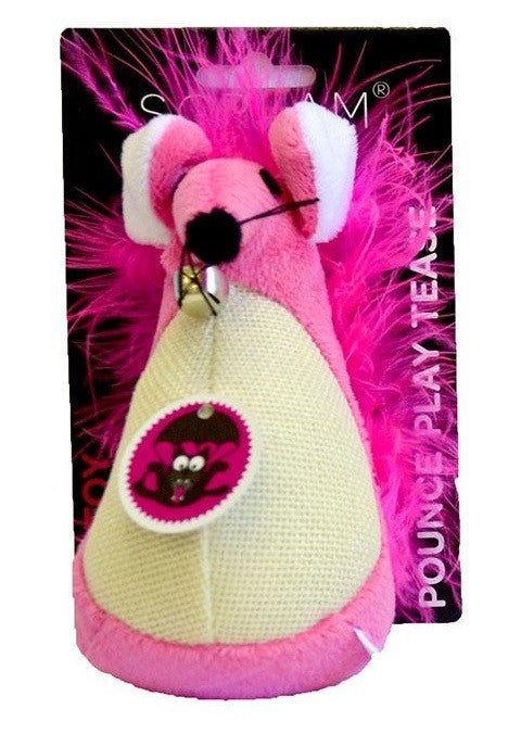 Cat Toy Scream Fatty Mouse Pink-Cat Gyms & Toys-Ascot Saddlery