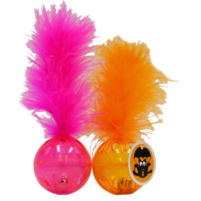 Cat Toy Scream Lattice Ball Orange & Pink 2pk-Cat Gyms & Toys-Ascot Saddlery