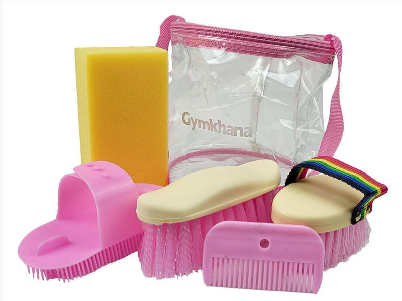 Grooming Kit Gymkhana 6 Piece Pink-STABLE: Grooming-Ascot Saddlery