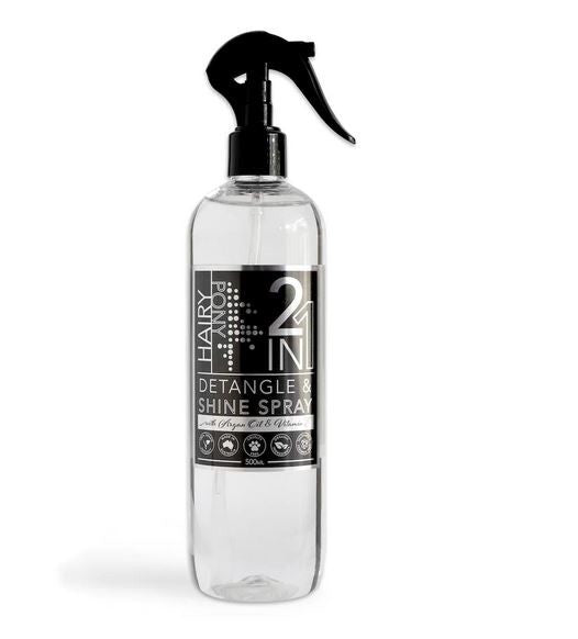 Hairy Pony 2 In 1 Detangle & Shine Spray Original 500ml-STABLE: Show Preparation-Ascot Saddlery