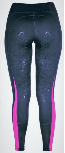 Huntington Emma Lycra Stretch Breeches Navy & Pink Ladies-CLOTHING: Jodhpurs & Breeches Ladies-Ascot Saddlery