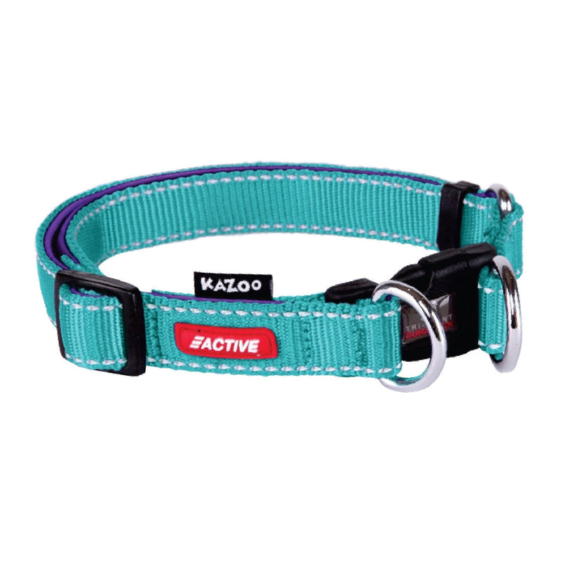 Kazoo Dog Collar Active Adjustable Aqua & Purple-Dog Collars & Leads-Ascot Saddlery