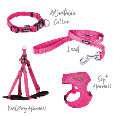 Kazoo Dog Collar Classic Adjustable Pink-Dog Collars & Leads-Ascot Saddlery