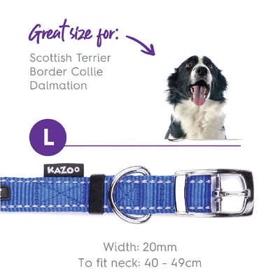 Kazoo Dog Collar Classic Blue-Dog Collars & Leads-Ascot Saddlery