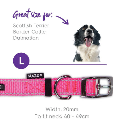 Kazoo Dog Collar Classic Pink-Dog Collars & Leads-Ascot Saddlery