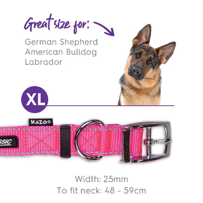 Kazoo Dog Collar Classic Pink-Dog Collars & Leads-Ascot Saddlery