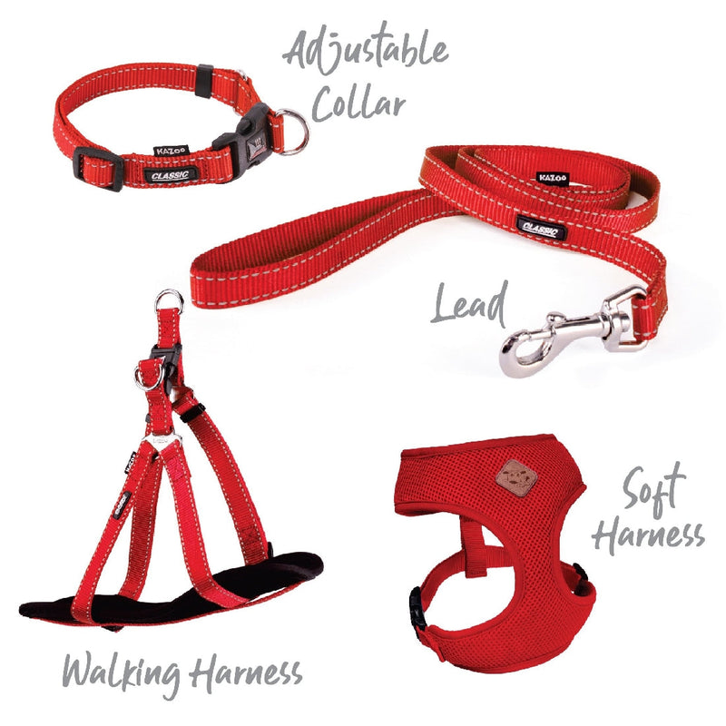 Kazoo Dog Harness Classic Red-Dog Collars & Leads-Ascot Saddlery